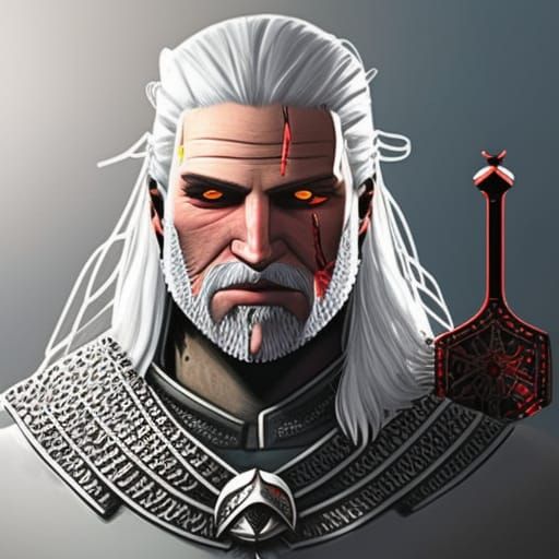 Geralt the Witcher Portrait: Red Concept Art
