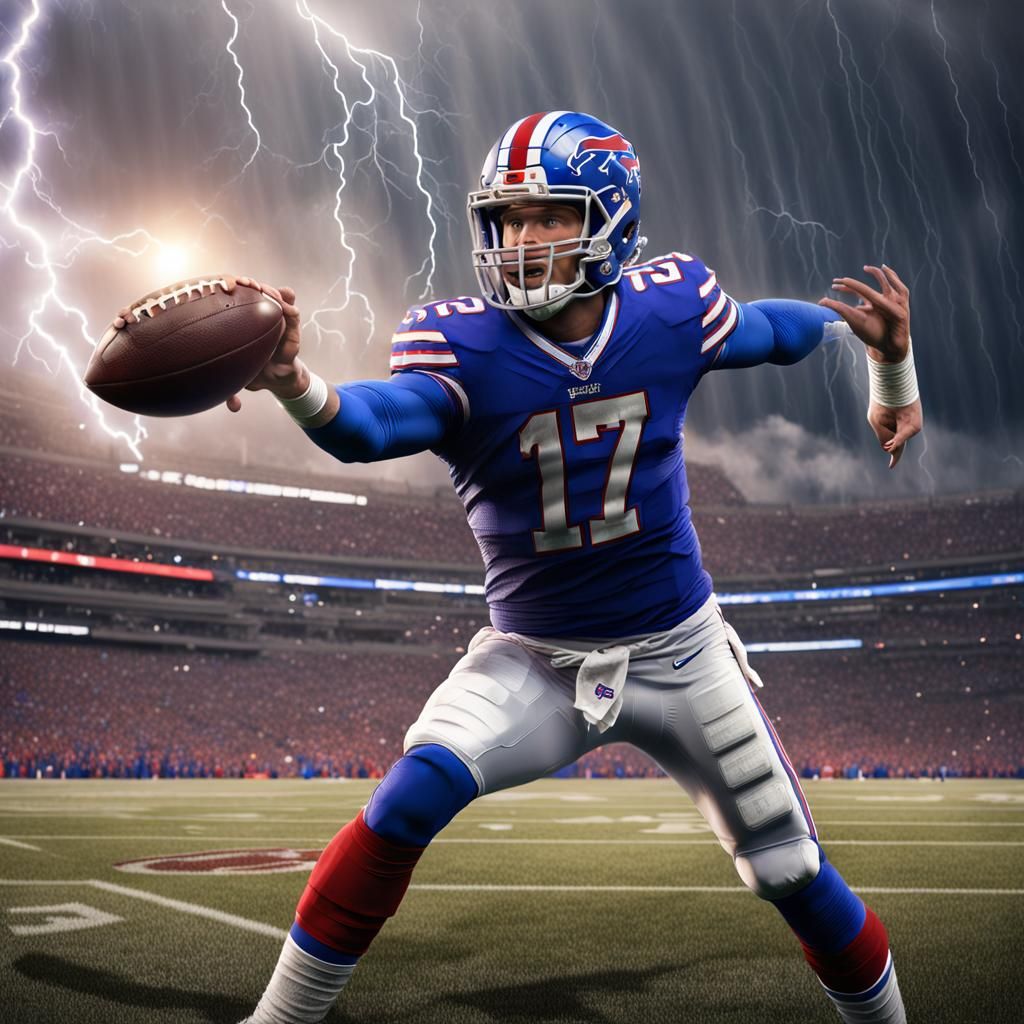 Josh Allen Throws a Lightning Football