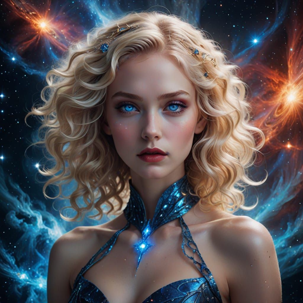 Ethereal Pleiadian Woman in Haute Couture