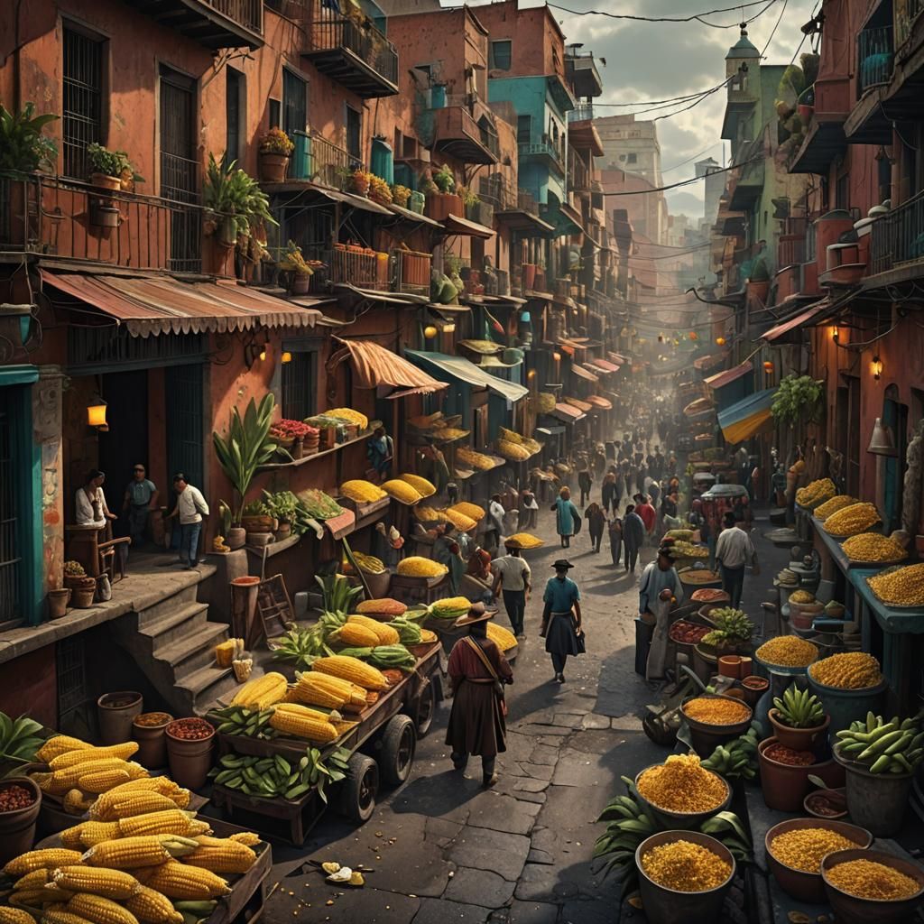 Cinematic Mexican Street Corn Digital Painting