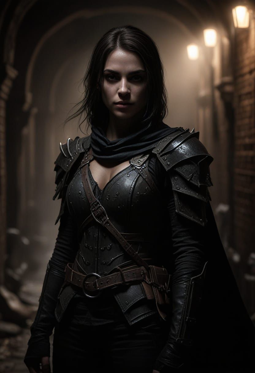 Dark Elf Rogue in Noir Fantasy Alley