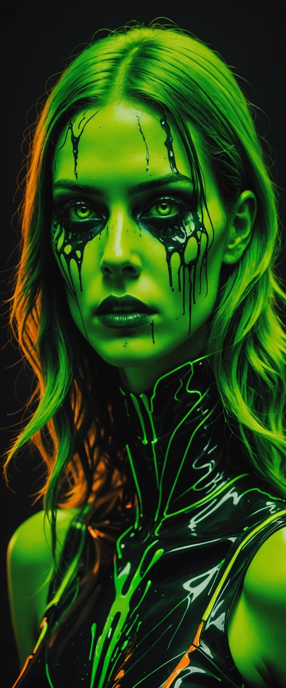 Macabre Fiery Face in Sepia Tones