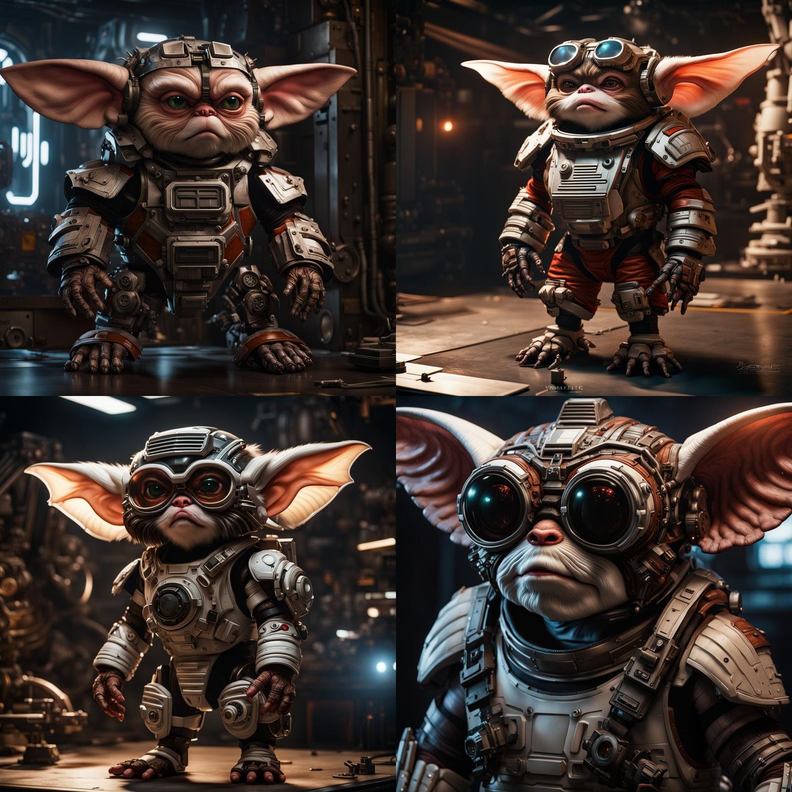 Mogwai Gizmo in Sci-Fi Armor: 8K Concept Art