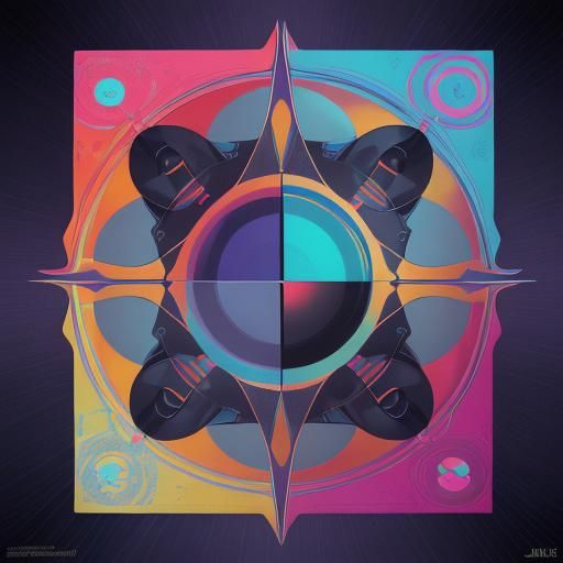 Geometric Pop Art Screen Print in Bauhaus Style