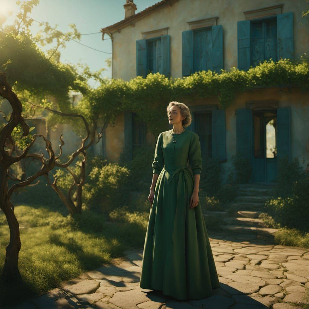 Surreal Portrait in a Plum Tree Garden