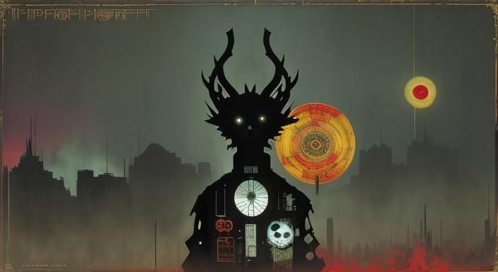 Disturbing Analog Horror Scene in Cyberpunk Style