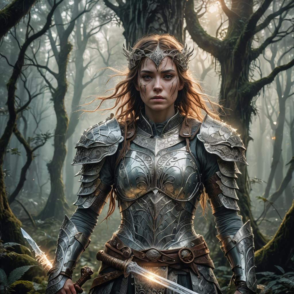 Fantasy Warrior Portrait in Digital Art Style