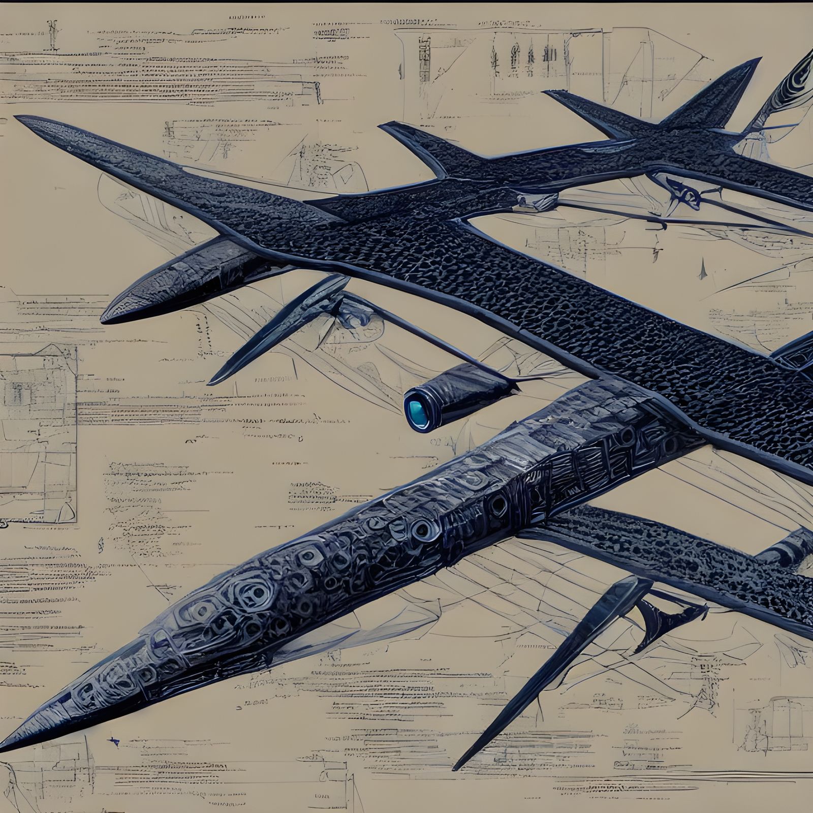 Fantastic Future Airplanes in Maximalist Style