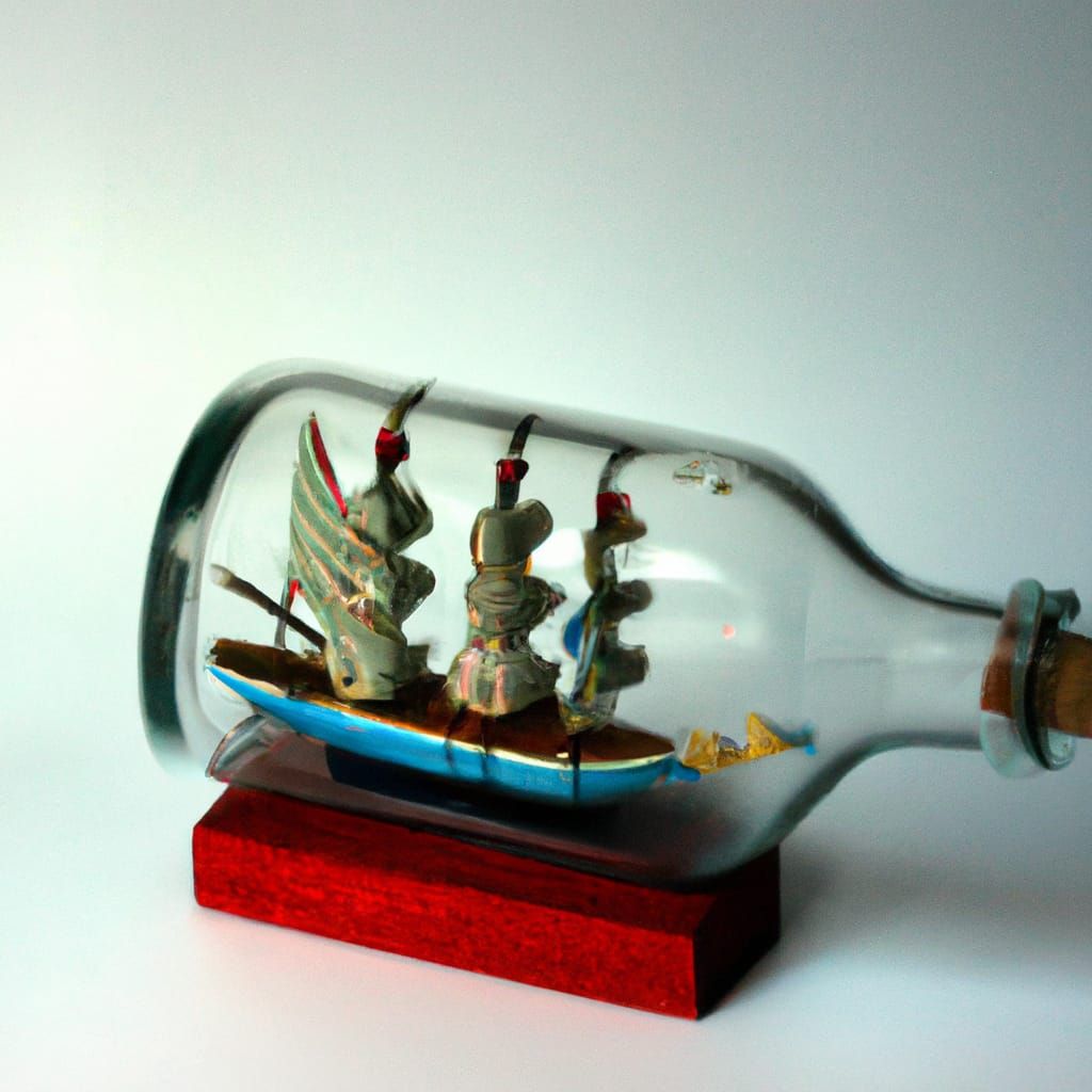 Intricate Ship in a Bottle Miniature