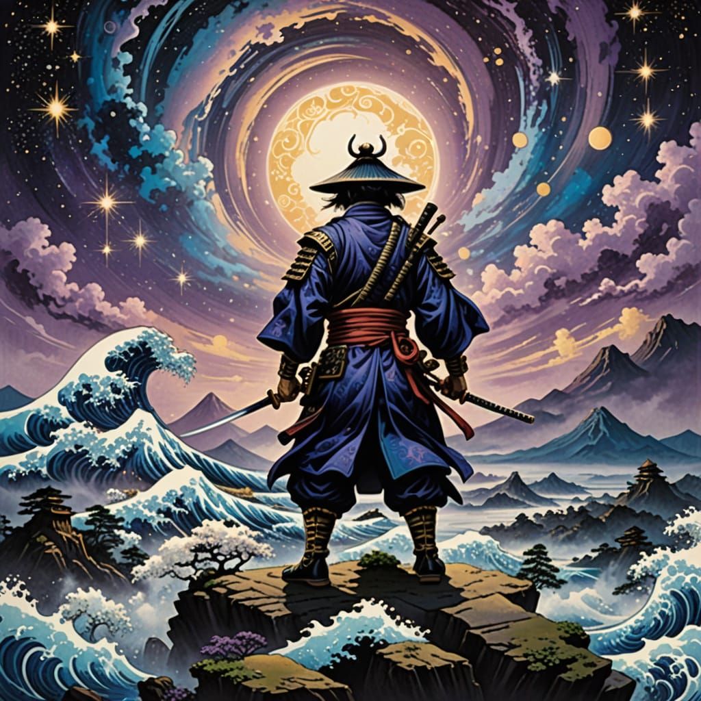 Ethereal Samurai in Cosmic Realm