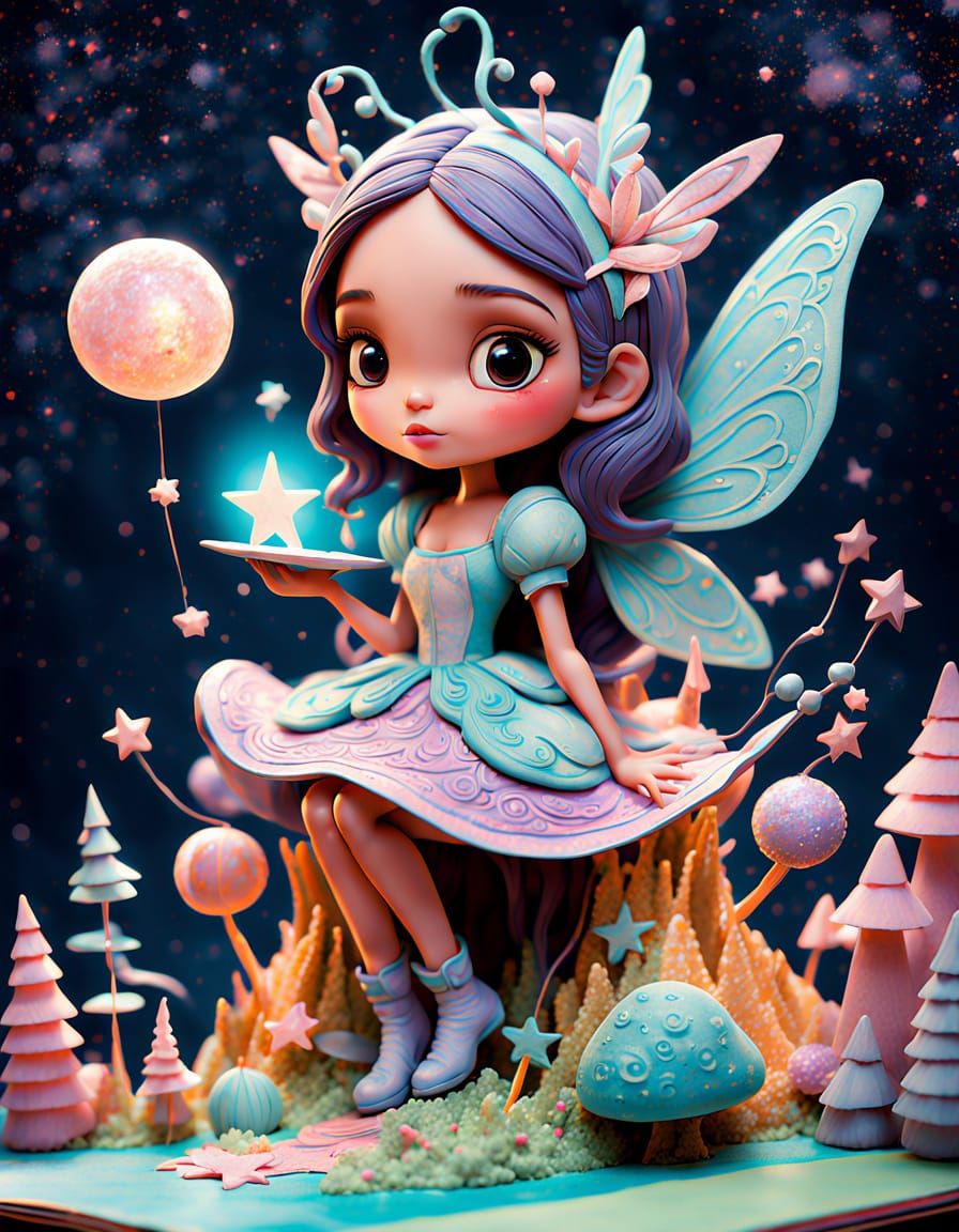 Whimsical Pop-Up Book World in Pastel Colors