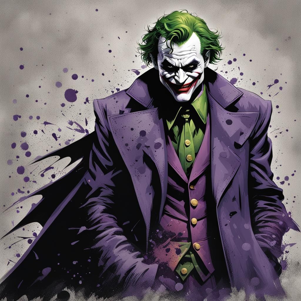 Batman Confronts The Joker: Digital Comic Art
