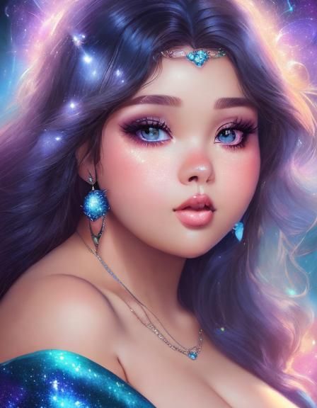 Starlight Eyes Portrait of Plus Size Woman