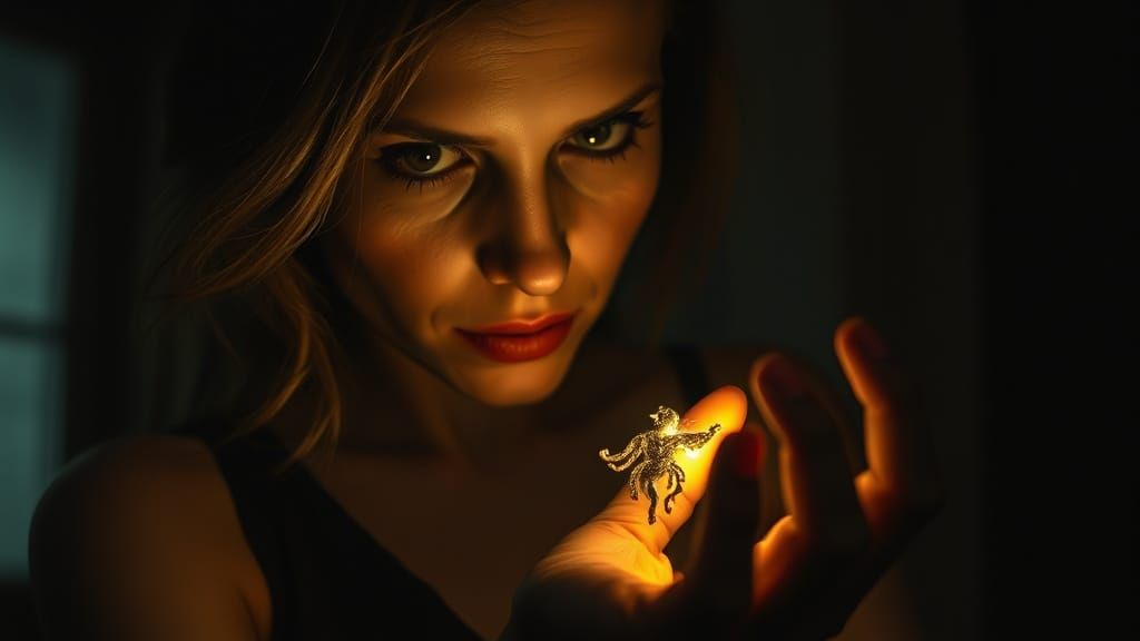 Mysterious Woman in Hyperrealistic Stipple Art