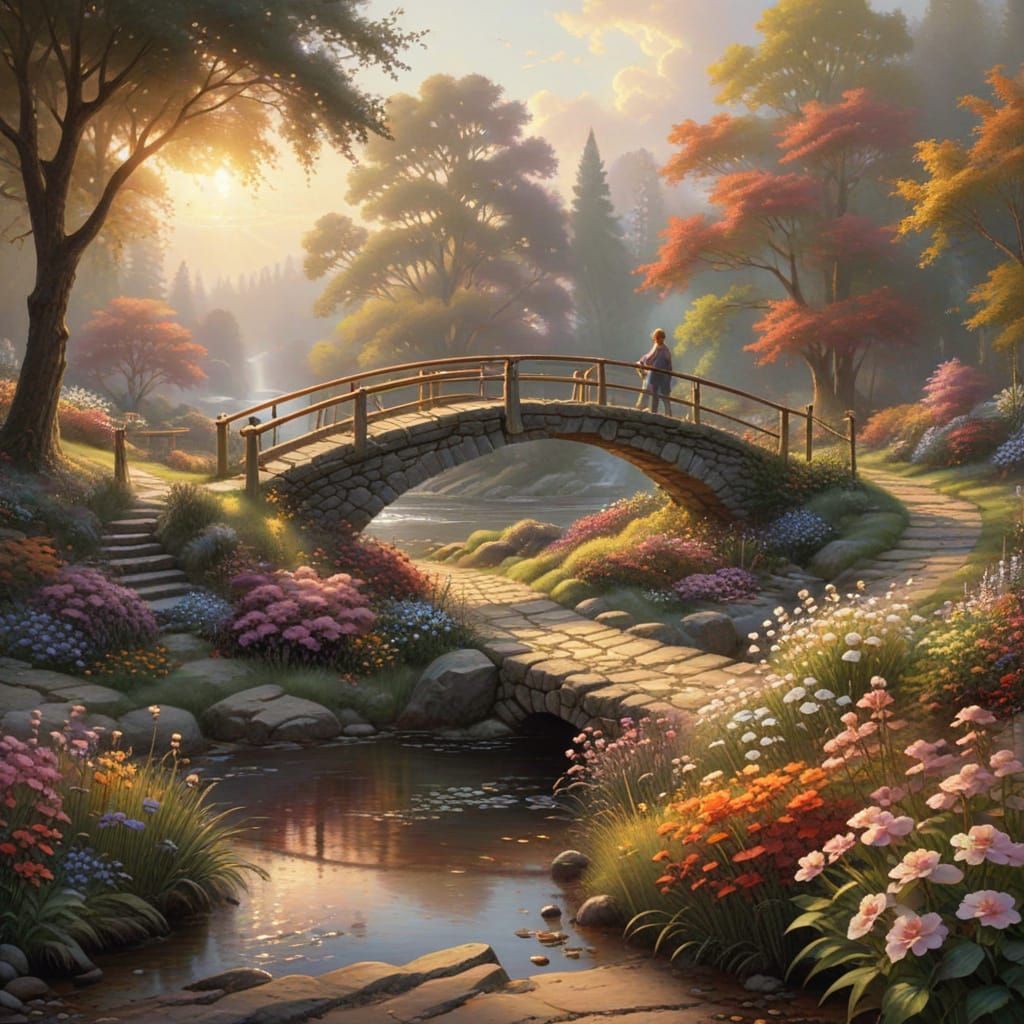 Serene Sunset Scene in Vibrant Golden Hour Light