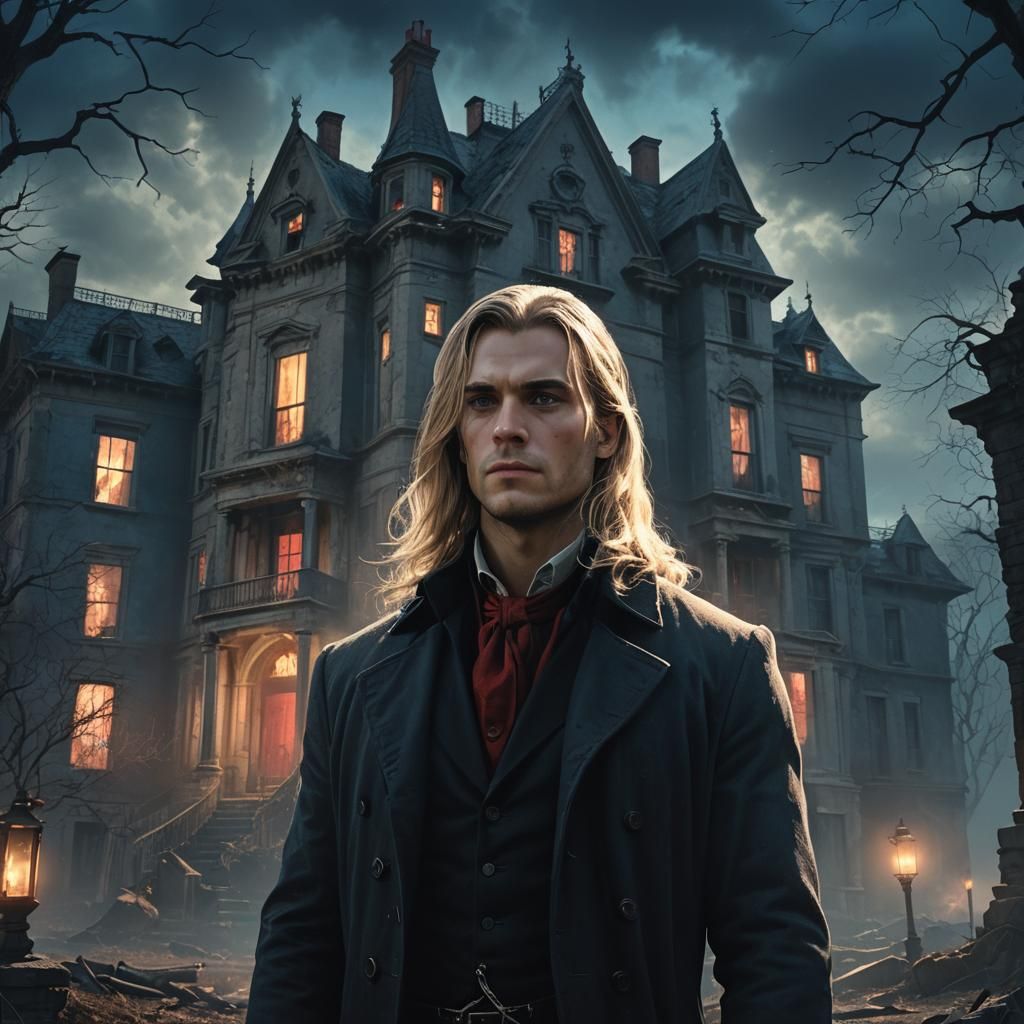 Eerie Mansion Concept Art in Dark Fantasy Style