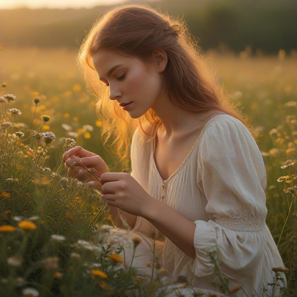 Herb-Gathering at the Golden Hour