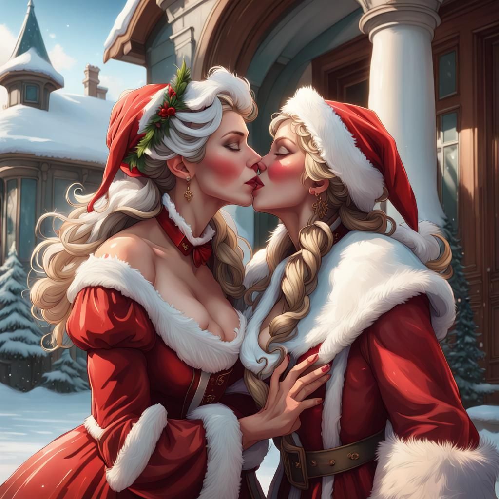 Santa and Mrs. Claus: Holiday Farewell in Detailed Portrait