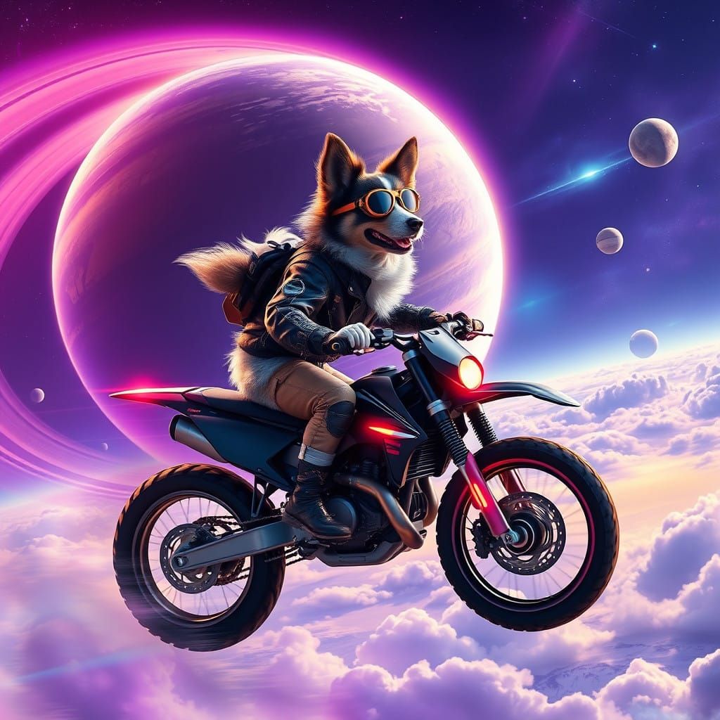 Australian Shepherd Adventures in Saturn's Rings