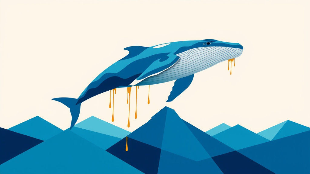 Geometric Humpback Whale Leaping in Pop Art Style