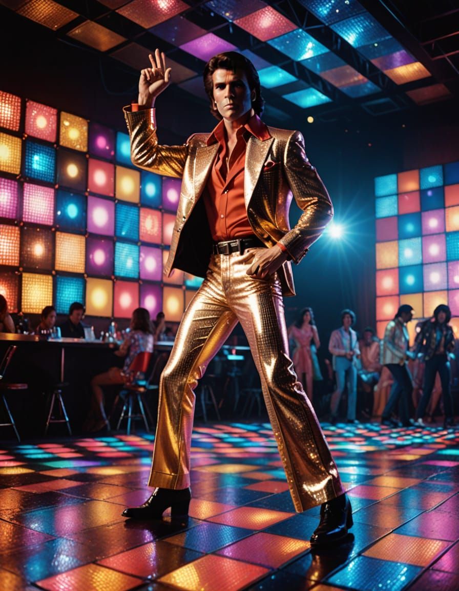 Disco Dancer in Saturday Night Fever Pose