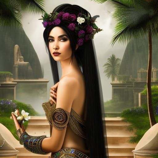 Mystical Celtic Queen in Fairytale Setting