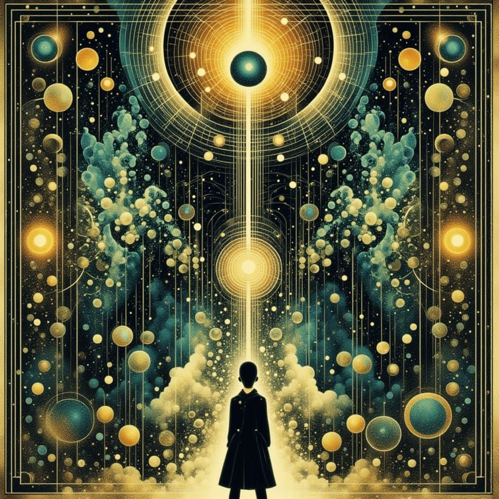 Surreal Cyberpunk Landscape with Feline Elements