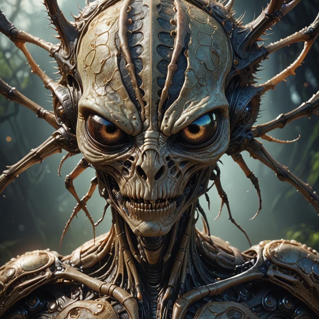 Bug-Eyed Alien Portrait in Hyperrealism