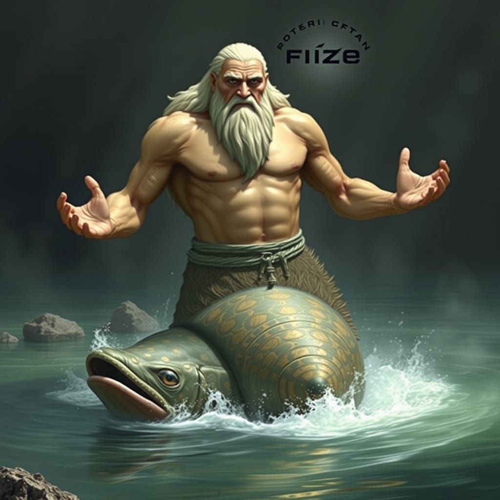 Babylonian River God: Aquatic Humanoid Creature