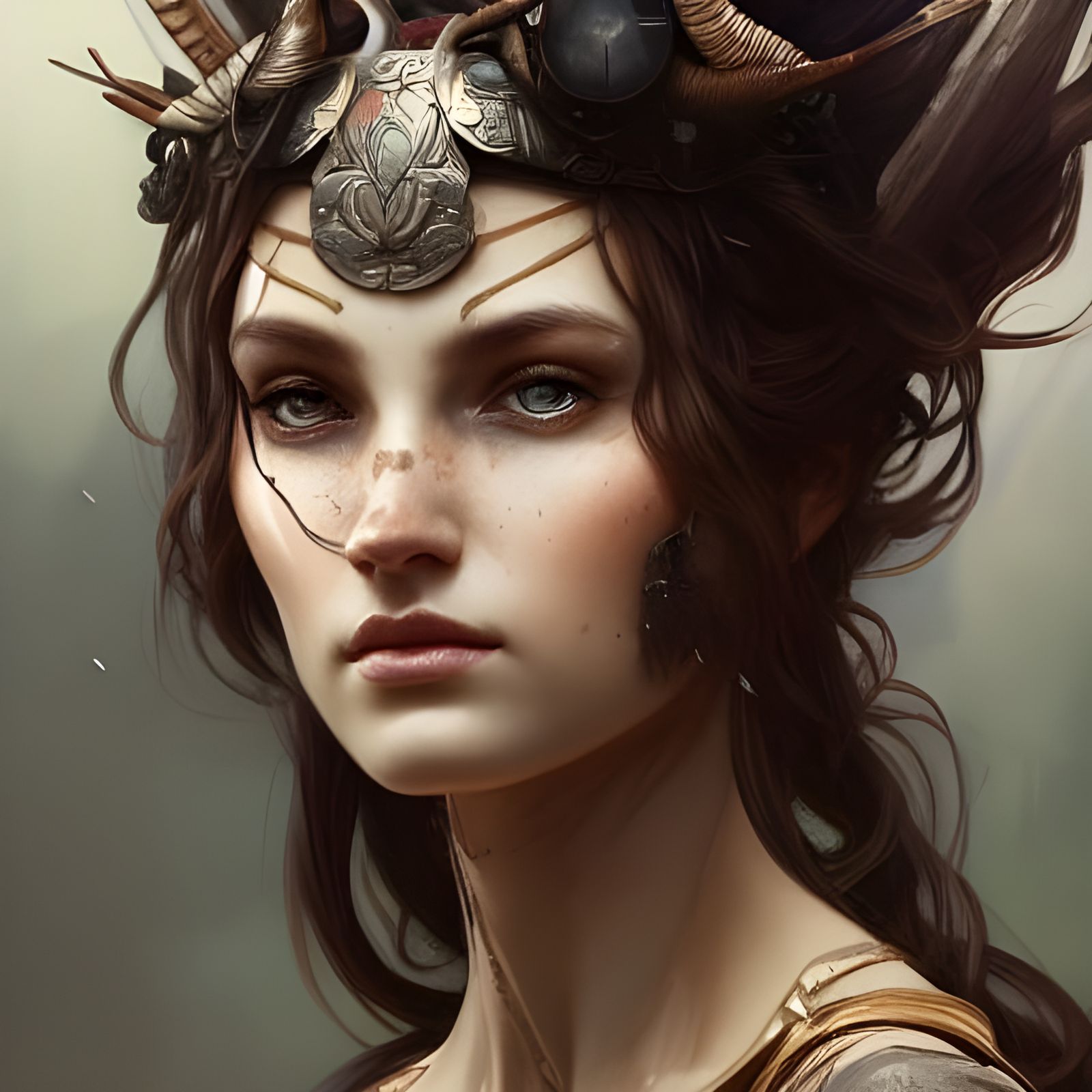 Artemis Portrait in Artgerm and Mucha Style