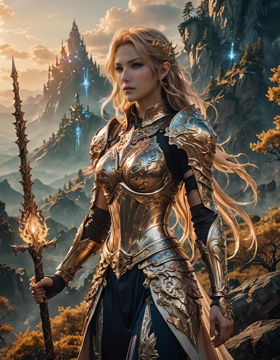 Beautiful Summoner in Final Fantasy Style