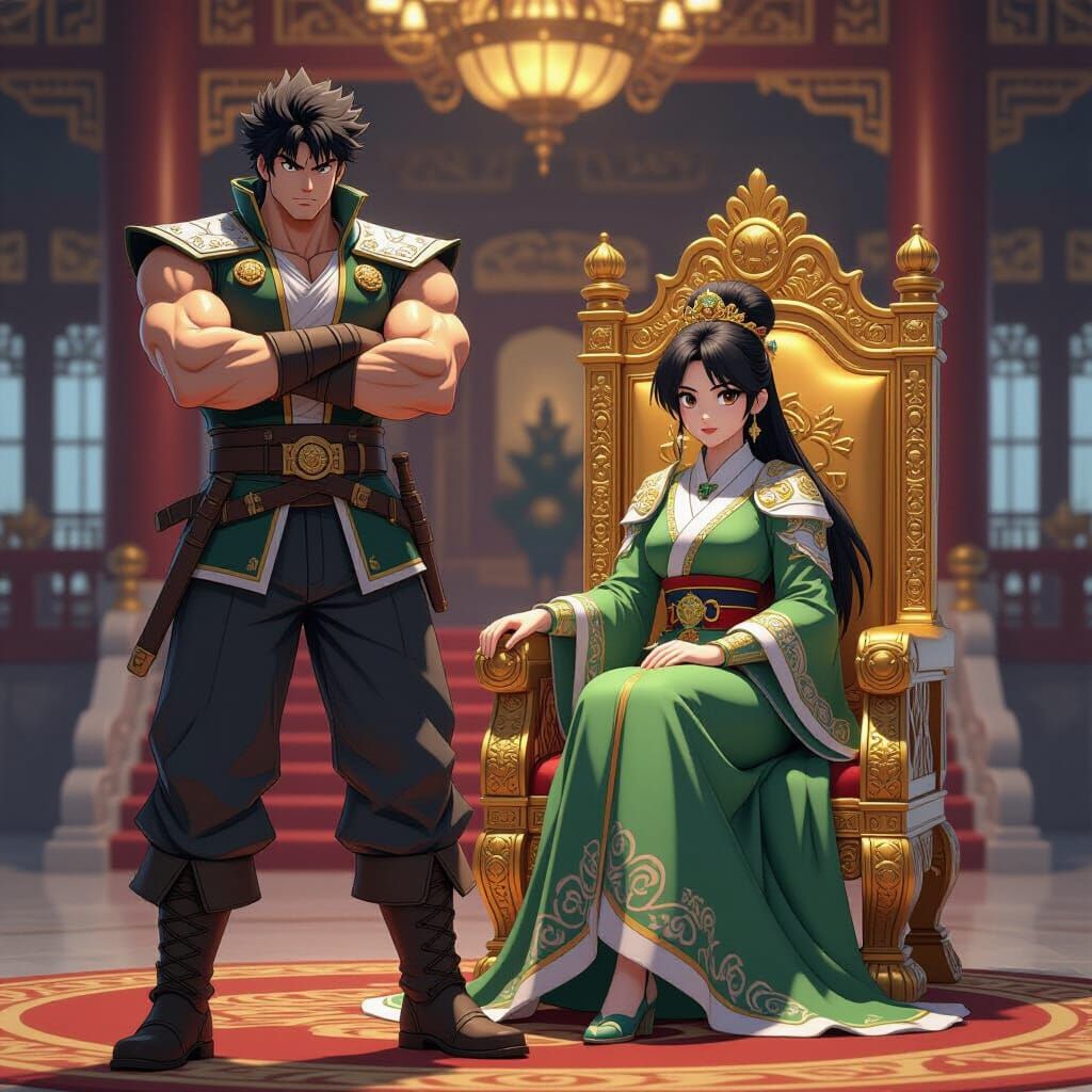 Kenchiro and Mulan in Opulent Anime Castle