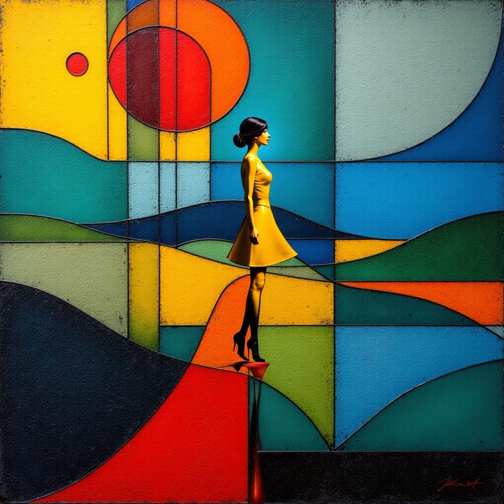 A visually captivating work of modern minimalist art in moti...