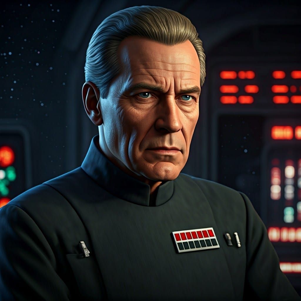 Imperial Fleet Officer Portrait in Star Wars Style