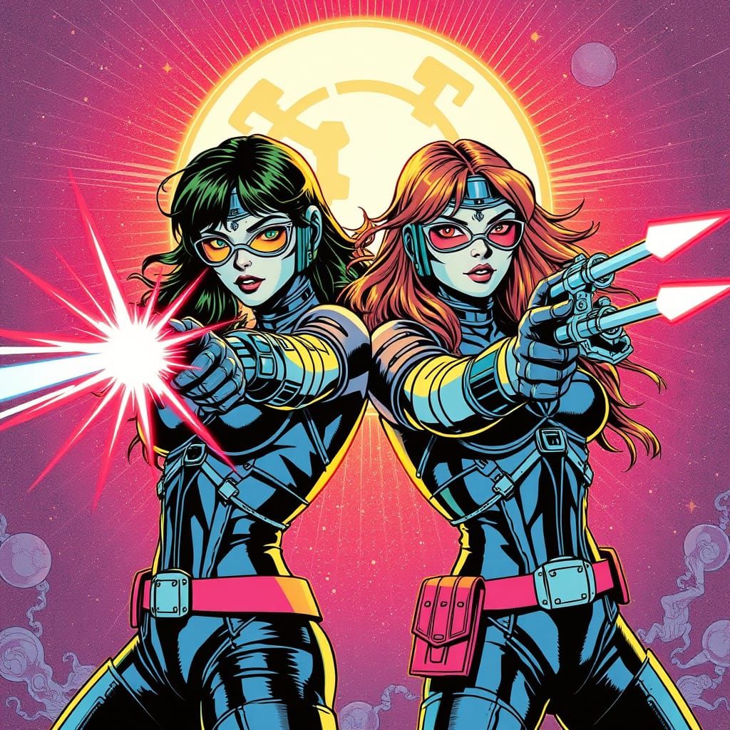 Cyborg Goth Superheroines Unleash Magic in Retro Comic Book ...