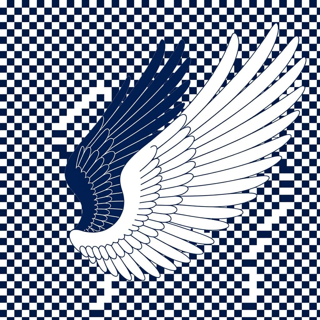 Minimalist White Wings in Anime Style