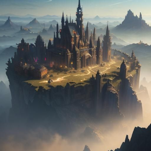 Borderless World Map in Matte Painting Style