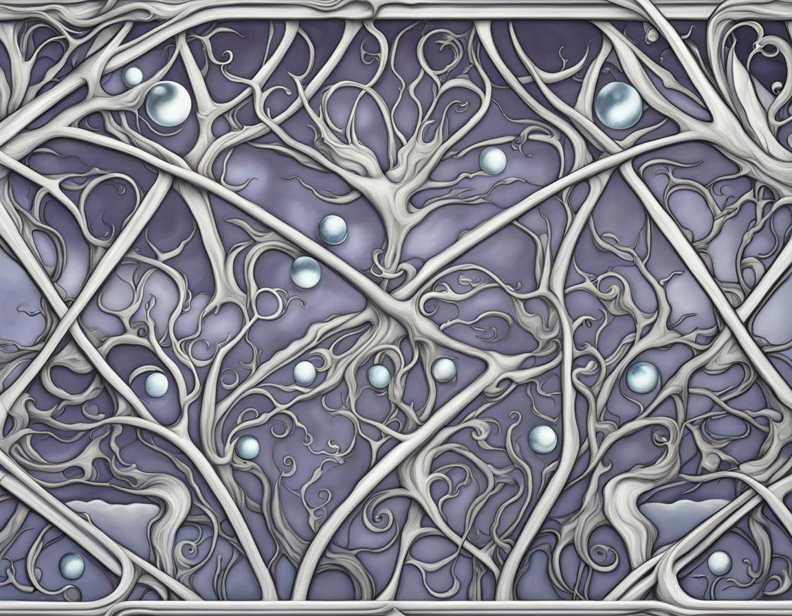 Surreal Moon Reflection in Spring, Digital Illustration