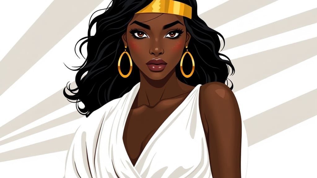 Surreal Fantasy Portrait in Modern Vector Style