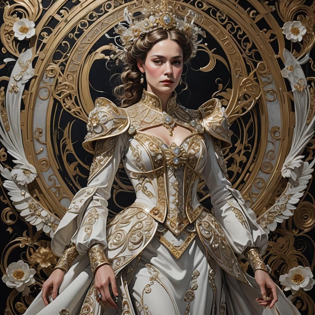 High Fashion Empress in Art Nouveau Style