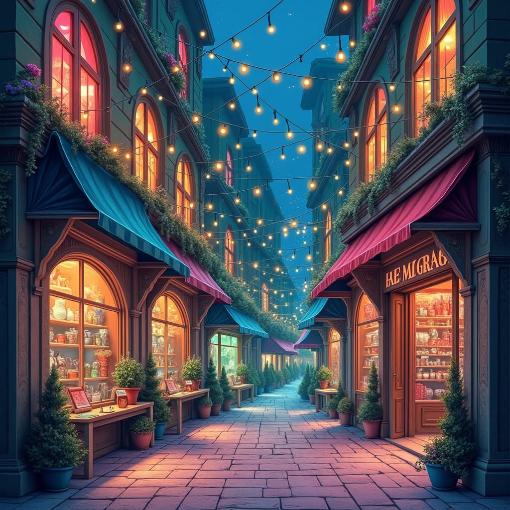 Enchanted Magic Mall Tarot Card in Pop Surrealism