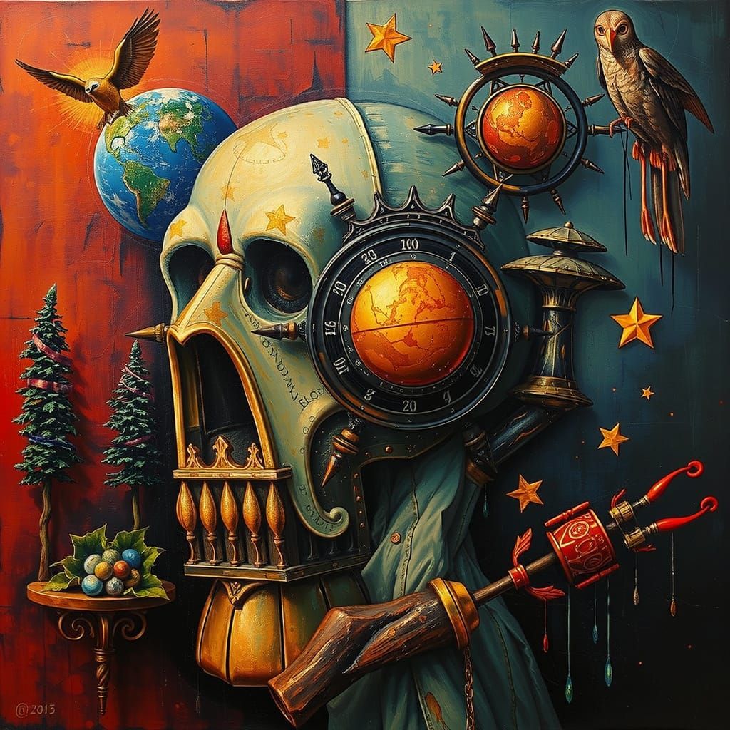 Surreal Landscape in the Style of Bosch