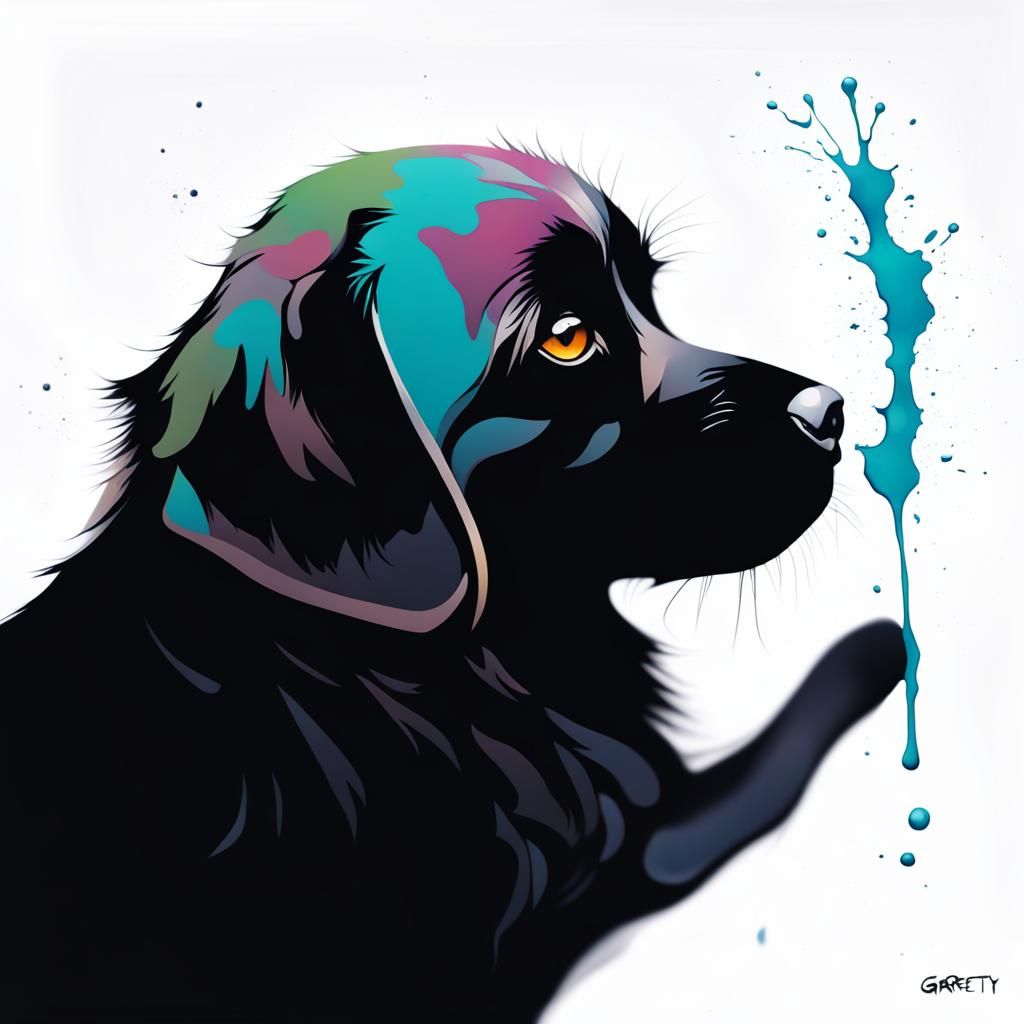 Unique Dog Breed Mix in Graffiti Art Style