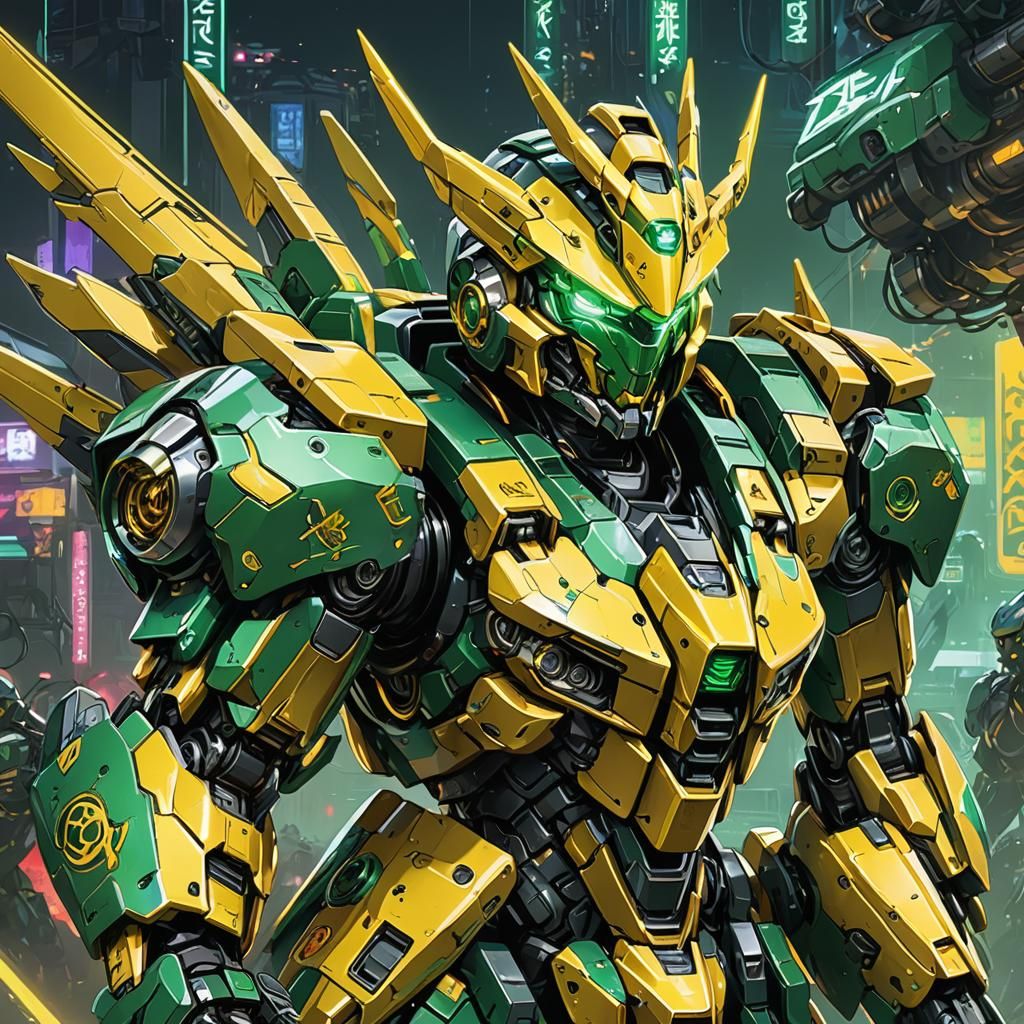 Eagle Emblem Mecha Robot in Anime Style