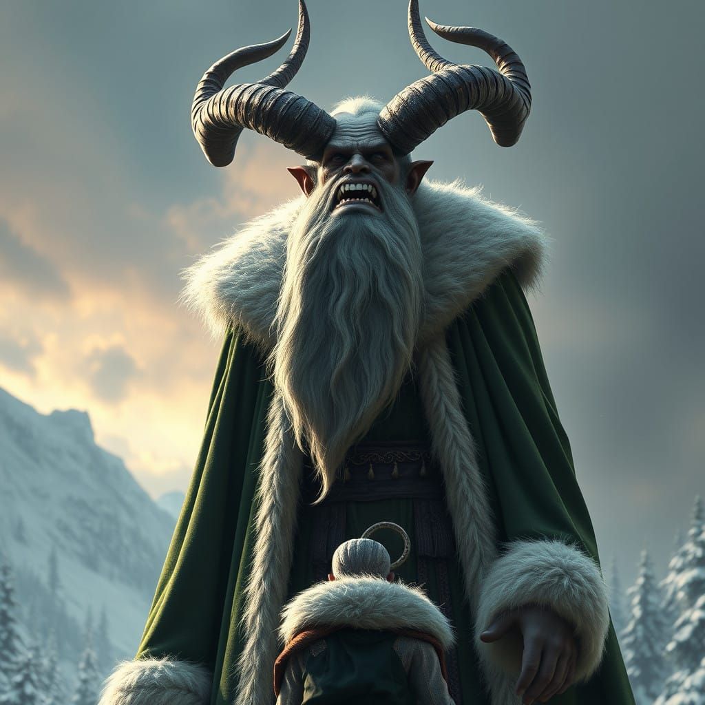 Towering Christmas Krumpas with a Dark Countenance