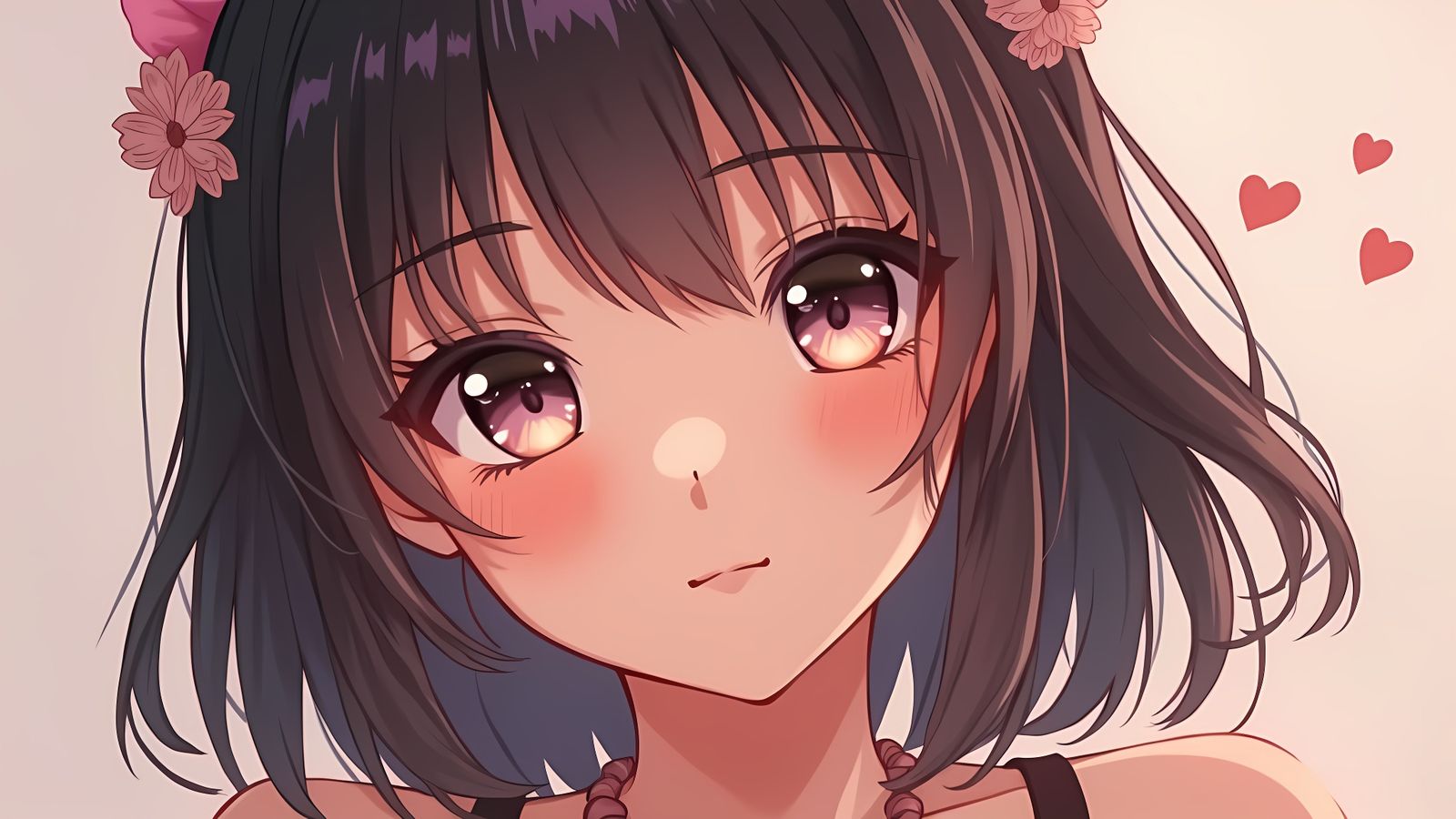 Cute Anime Woman in Airbrush Painting Style