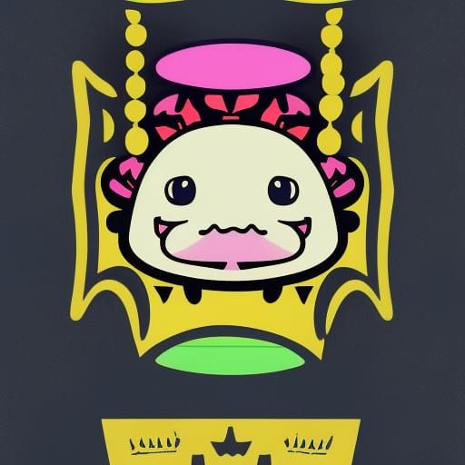 Cartoon Blobfish King in Pop Art Style