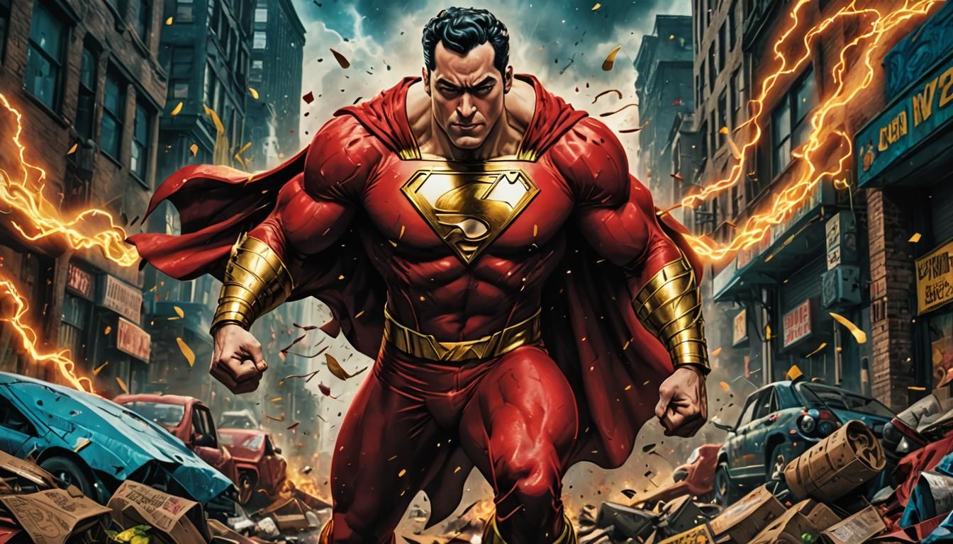 Dystopian Shazam: Hyperrealistic Analog-Style Photo