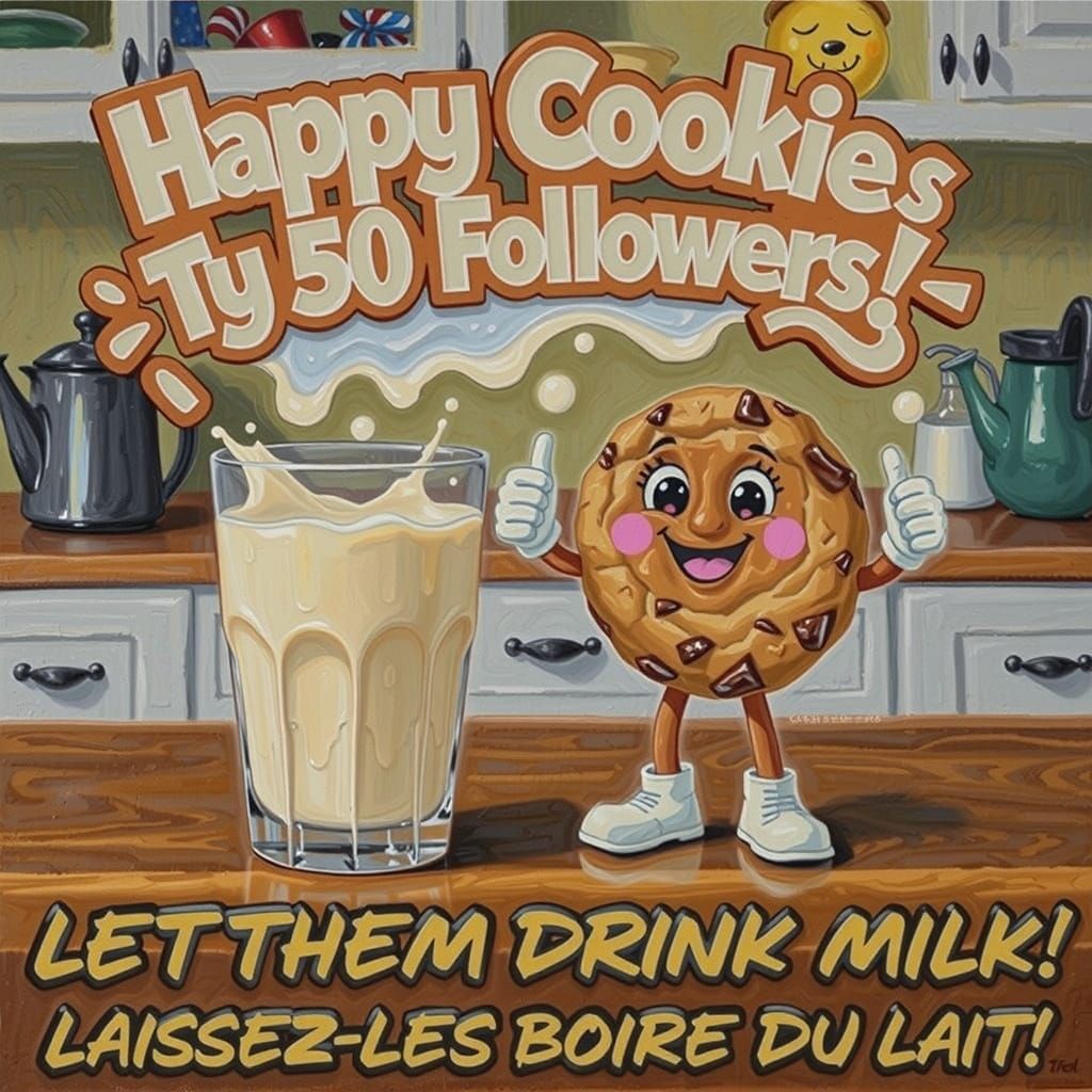 Milk Splash Celebration with Cheerful Cookie