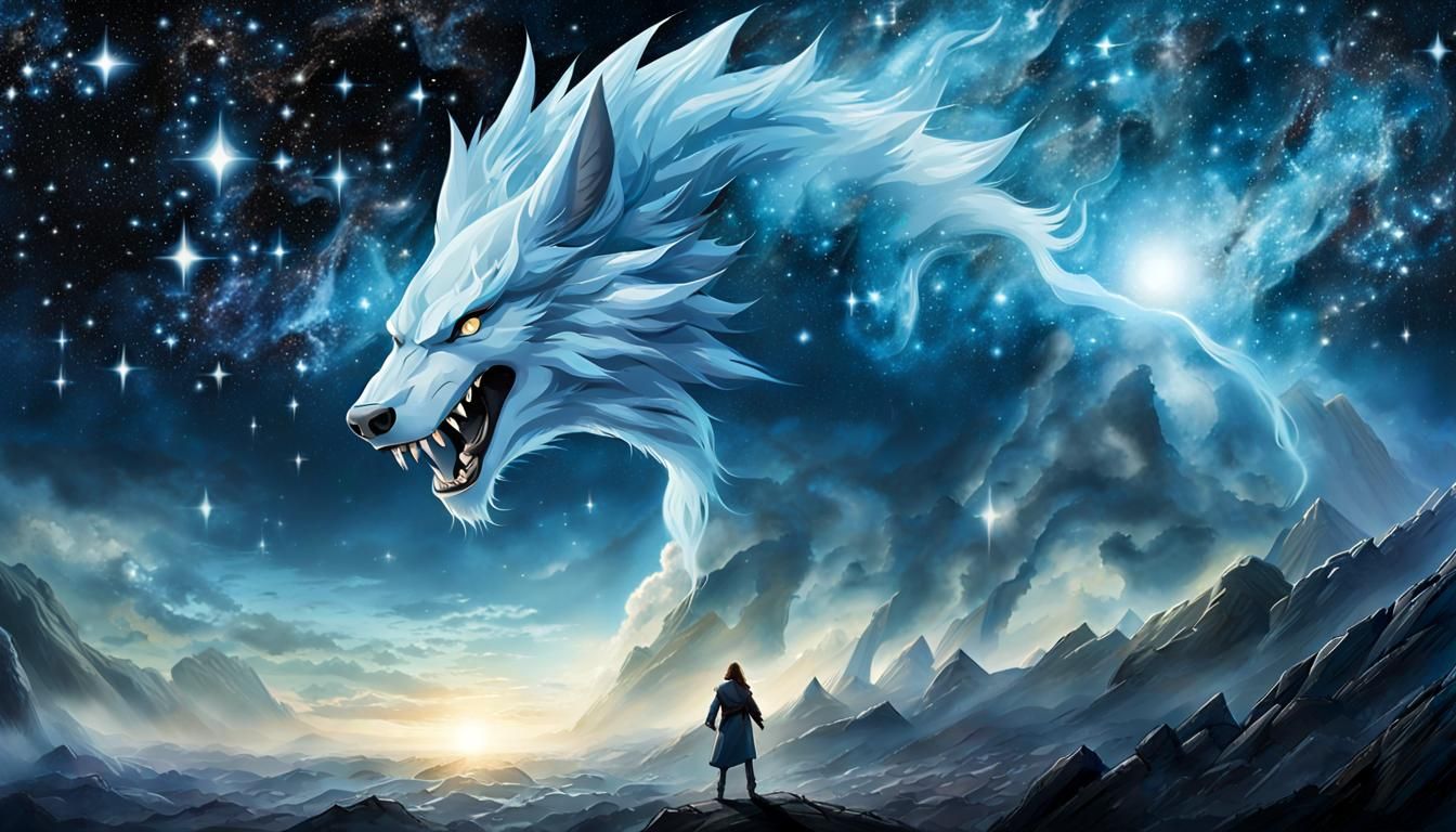 Glass Fenrir Amongst the Cosmos